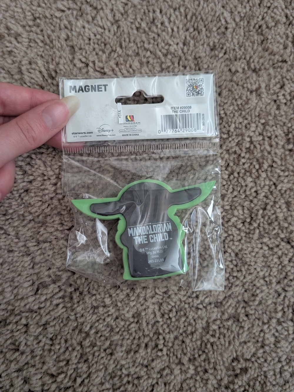 Disney Star Wars Grogu Green and Tan Magnet - Picture 2 of 2